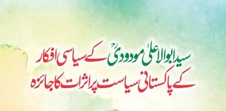 Syed Maududi k Syasi Afkar k Pakistani Syasat par Asraat